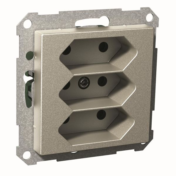 Schneider Electric Exxact Seinäpistorasia 3-osainen, 2,5 A Metalli