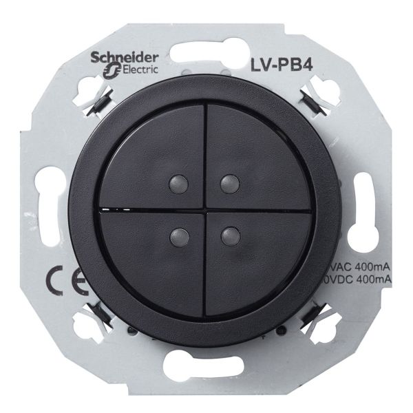 Schneider Electric WDE011272 Pienjännitepainike musta 4-napainen