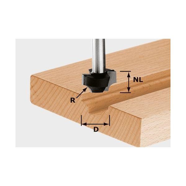Festool HW S8 D23/R6 Pyöristysjyrsin kara 8mm