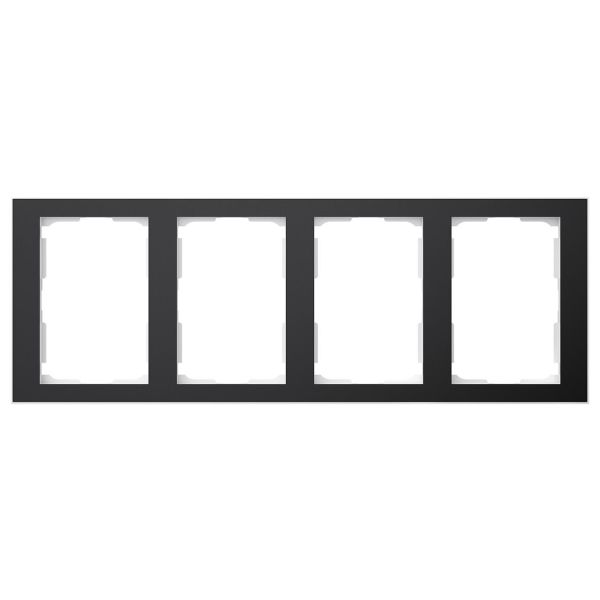 Elko EKO06346 Yhdistelmäkehys musta/alumiini, 1 ½ lokeroa 4 x 1½ lokeroa