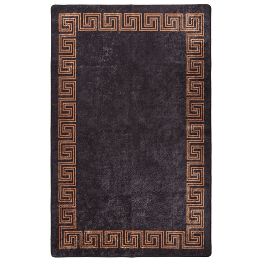 vidaXL Matto pestävä 160x230 cm musta ja kulta liukumaton