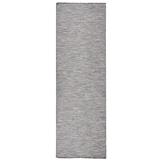 vidaXL Ulkomatto Flatweave 80x250 cm ruskea ja musta