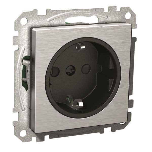 Schneider Electric Exxact Seinäpistorasia 1-toiminen Ruostumaton teräs, ruuviliitin