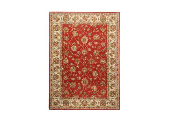 Villamatto Royal Ziegler 120x180, ruosteenpunainen/kerma