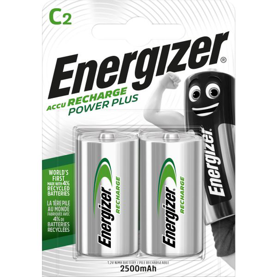 Energizer Recharge Power Plus Akku ladattava, C, 1,5 V, 2 kpl C
