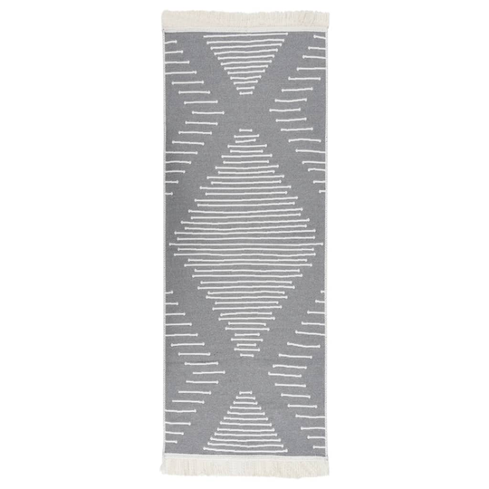 vidaXL Matto tummanharmaa 100x300 cm puuvilla