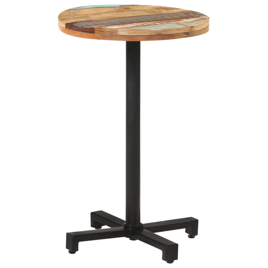 vidaXL Bistropöytä pyöreä Ø50x75 cm kierrätetty täyspuu