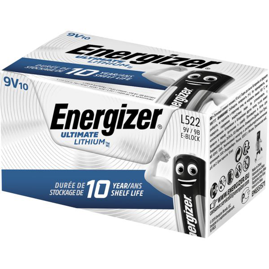 Energizer Ultimate Lithium Litiumparisto 9V/L522, 10 kpl