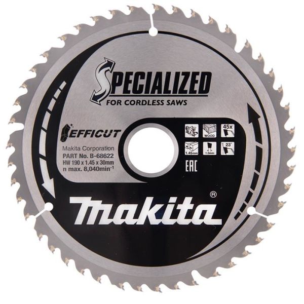Makita B-68622 Sahanterä 190 mm, 45 hammasta