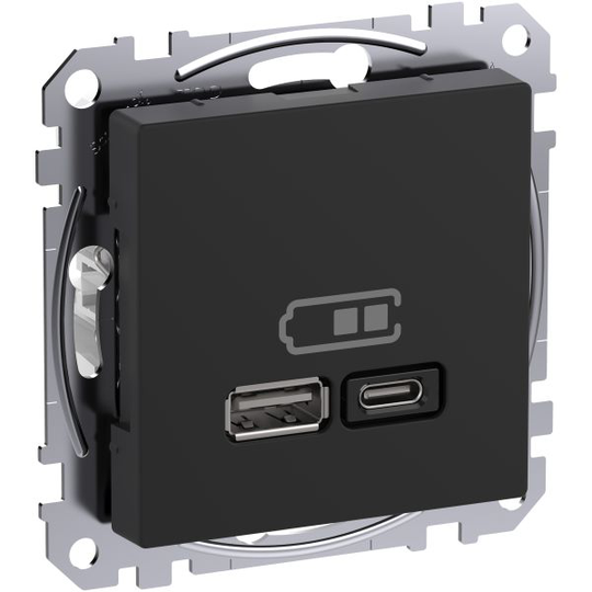 Schneider Electric Exxact WDE003983 USB-latausliitäntä 2 lähtöä, A+C antrasiitinharmaa