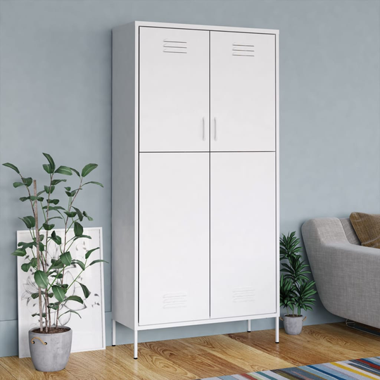 vidaXL Vaatekaappi valkoinen 90x50x180 cm teräs