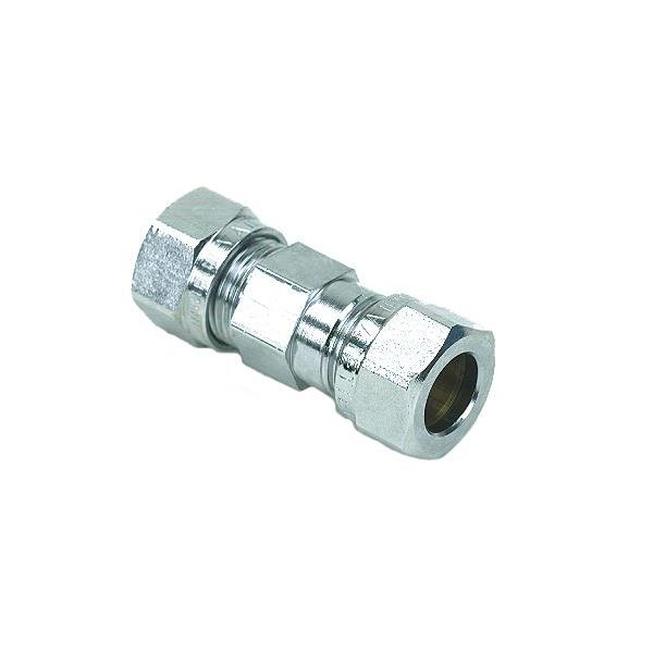 Gelia 3006111022 Kiristysrengasliitin suora, pidennetty, kromi 12 x 10 mm