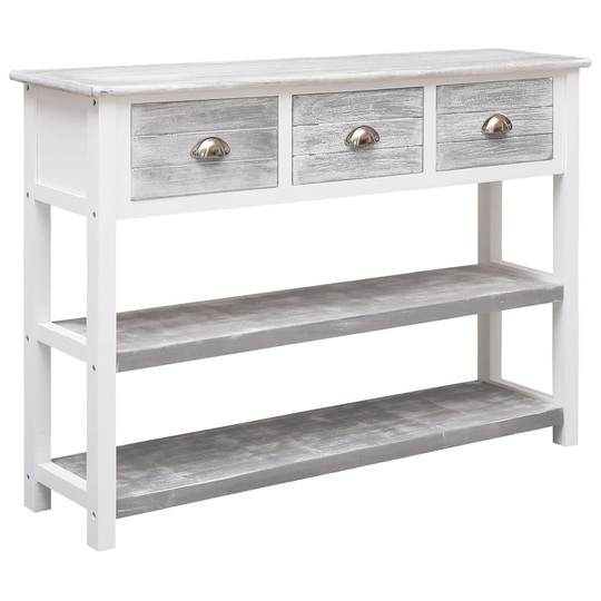 vidaXL Senkki antiikinharmaa 108x30x76 cm täysi keisaripuu