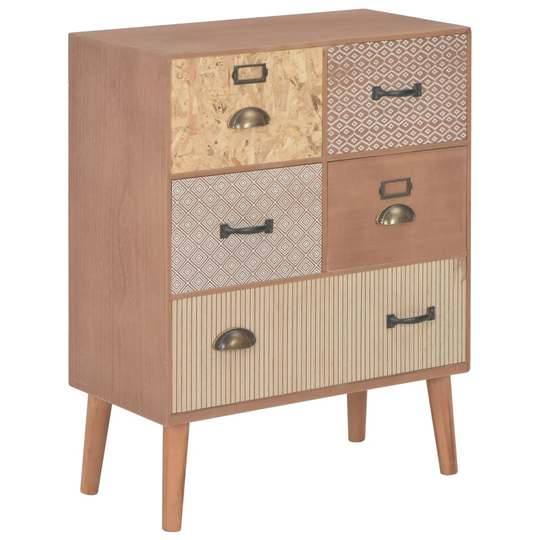 vidaXL Senkki 5 vetolaatikolla ruskea 60x30x78 cm MDF