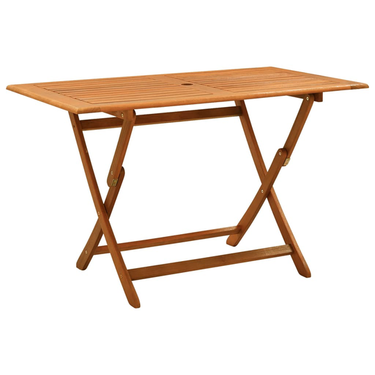 vidaXL Kokoontaitettava puutarhapöytä 120x70x75 cm täysi eukalyptuspuu