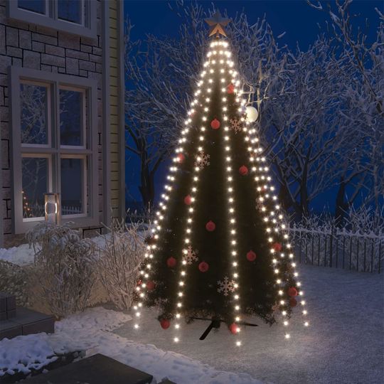 vidaXL Joulukuusen valoverkko 250 LED-valoa kylmä valkoinen 250 cm