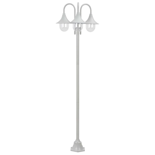 vidaXL Kolmelyhtyinen pylväsvalaisin puutarhaan E27 220 cm valkoinen