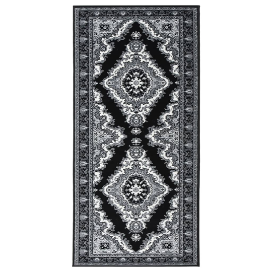 vidaXL Käytävämatto BCF musta 100x200 cm