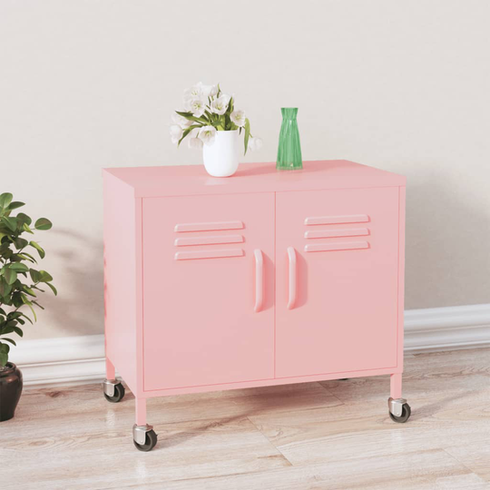 vidaXL Varastokaappi pinkki 60x35x56 cm teräs