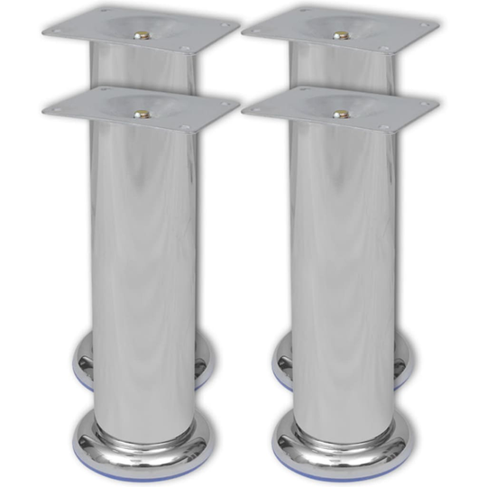 vidaXL 4 Pyöreää Sohvanjalkaa 180 mm kromi