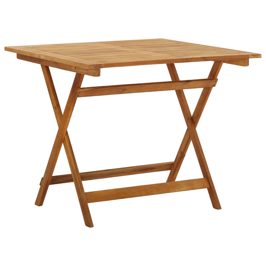 vidaXL Kokoontaittuva puutarhapöytä 90x90x75 cm täysi akaasiapuu