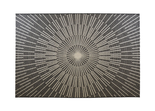 Matto Raggi Ecru Black 155x230 cm