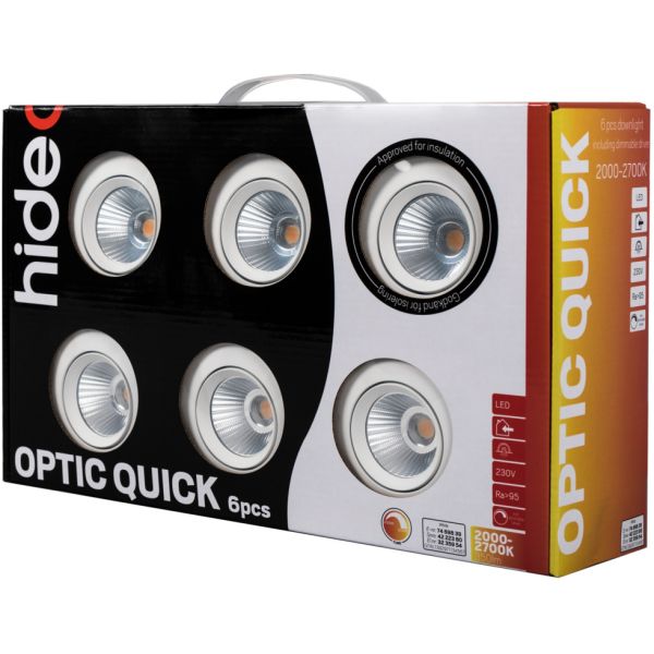 Hide-a-Lite Optic Quick ISO Alasvalo valkoinen, 6-pack 2000-3000 K
