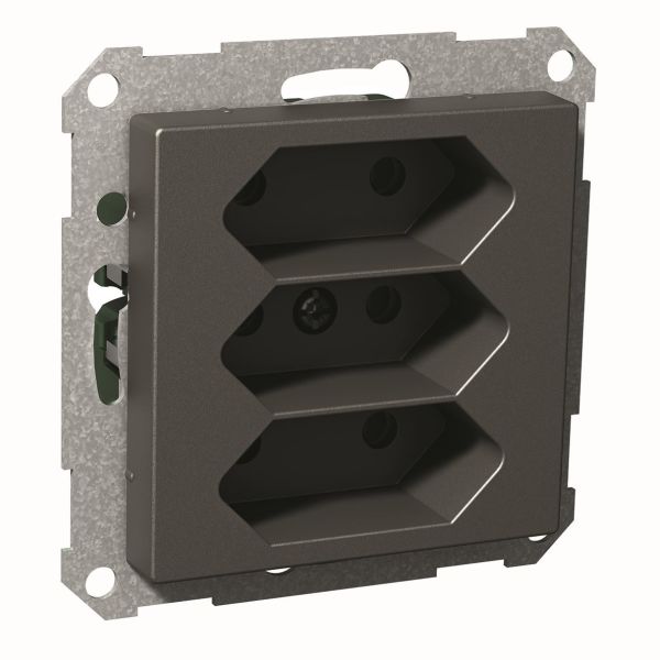 Schneider Electric Exxact Seinäpistorasia 3-osainen, 2,5 A Antrasiitti