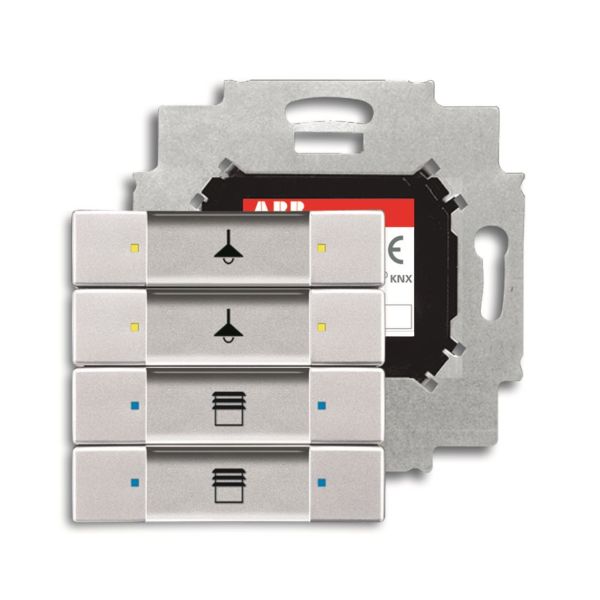 ABB Impressivo 6117-0-0223 Painike 4-napainen painike, väyläliitäntäyksiköllä, KNX Alumiini