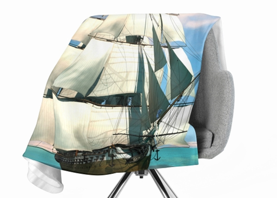 Torkkupeitto Beautiful Schooner 130x150 cm