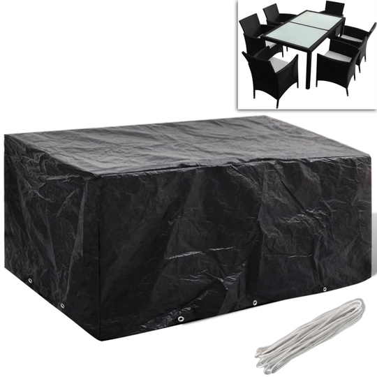 vidaXL Puutarhakalusteiden suoja 8 purjerengasta 240 x 140 x 90 cm