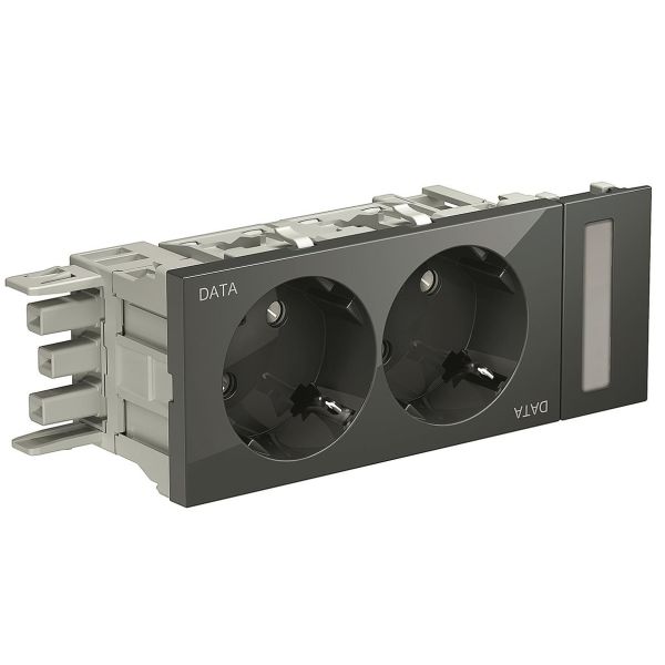 Schneider Electric INS62003 Pistorasia 2-osainen, data Tummanharmaa