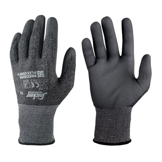 Snickers 9323 Precision Flex Comfy Käsineet musta/teräksenharmaa 7