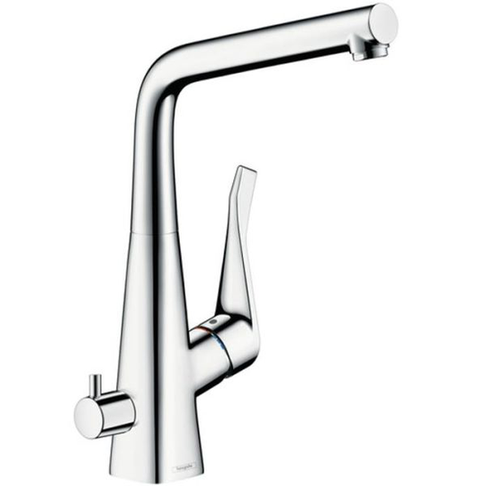 Hansgrohe Metris Keittiöhana korkealla juoksuputkella