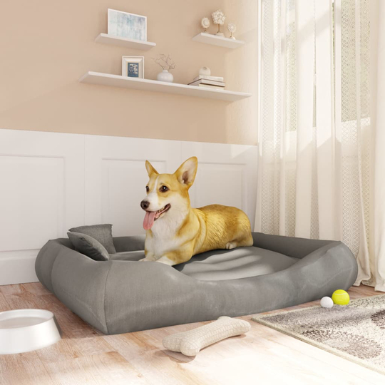 vidaXL Koiran sänky tyynyillä harmaa 115x100x20 cm Oxford kangas