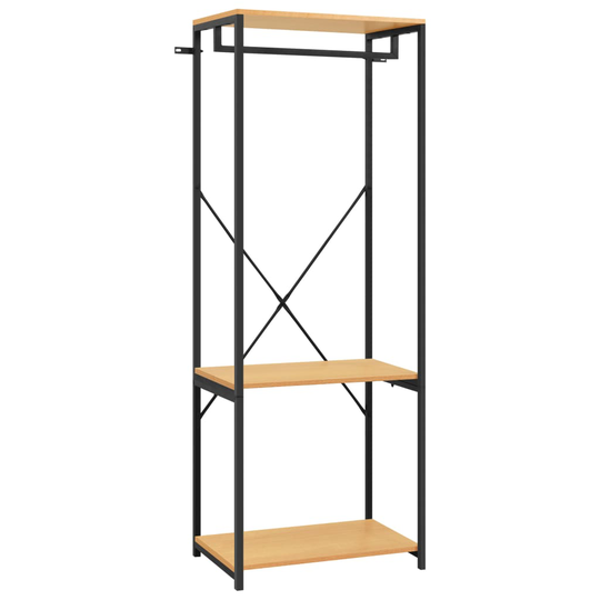 vidaXL Vaatekaappi musta ja tammi 60x40x167 cm metalli ja lastulevy