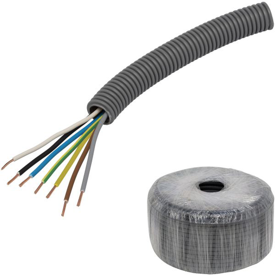 Pipelife FQ PowerFlex Kaapeli esireititetty, lämpötilaluokka II 50 m, 7G 1,5 mm², ulko-Ø 20 mm