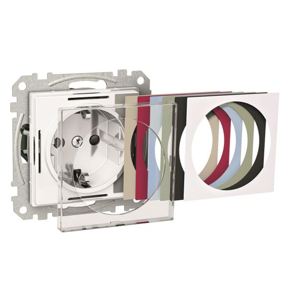 Schneider Electric Exxact WDE004493 Seinäpistorasia 1-osainen, maadoitettu, läpinäkyvä, 16A