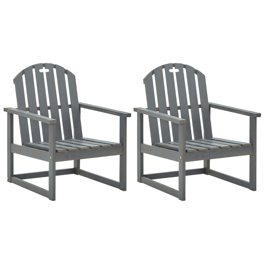 vidaXL Puutarhatuolit 2 kpl harmaa täysi akaasiapuu