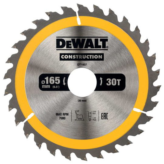 Dewalt DT1937-QZ Pyörösahanterä 165 x 30 mm, 30T