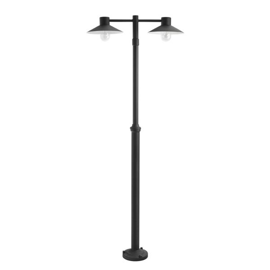 Norlys Lund 275 Pylväsvalaisin E27, 106W, IP54 Musta