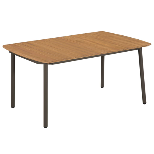 vidaXL Puutarhapöytä 150x90x72 cm akaasiapuu ja teräs