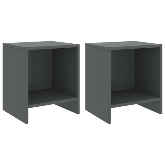 vidaXL Yöpöydät 2 kpl tummanharmaa 35x30x40 cm täysi mänty