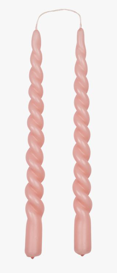 Twisted kruunukynttilä vaaleanroosa