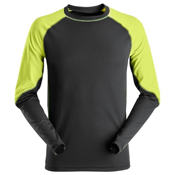 Snickers 2405 T-paita musta/neonkeltainen XS