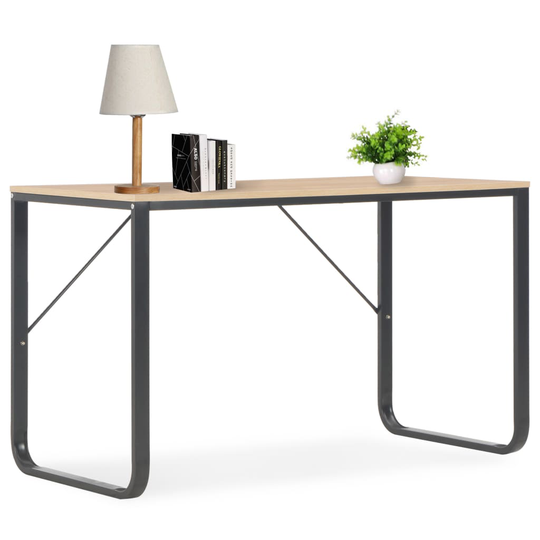vidaXL Tietokonepöytä musta ja tammi 120x60x73 cm