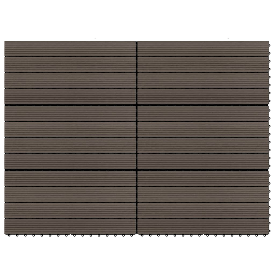 vidaXL Terassilaatat 6 kpl WPC 60x30 cm 1,08 m² tummanruskea