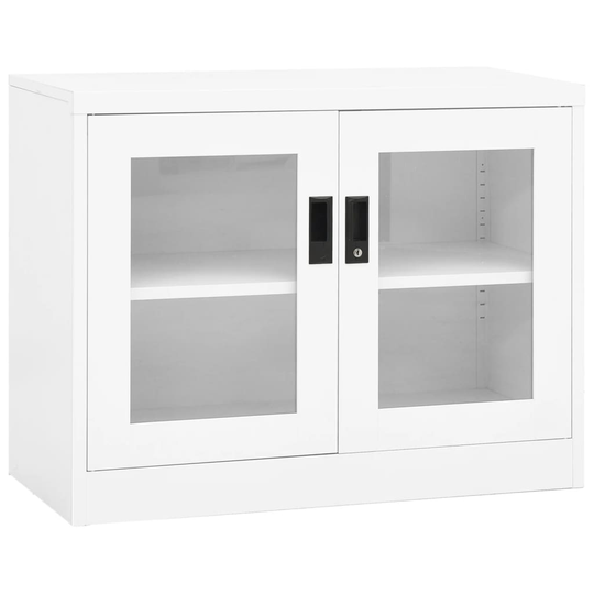 vidaXL Toimistokaappi valkoinen 90x40x70 cm teräs