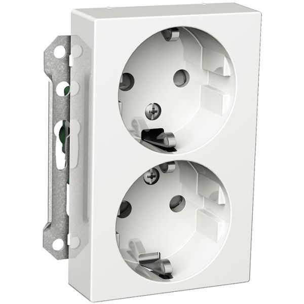 Schneider Electric Exxact WDE002185 Seinäpistorasia maadoitettu, 2-osainen, valkoinen