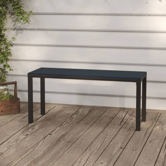 vidaXL Puutarhapenkki 110 cm teräs ja puukomposiitti musta